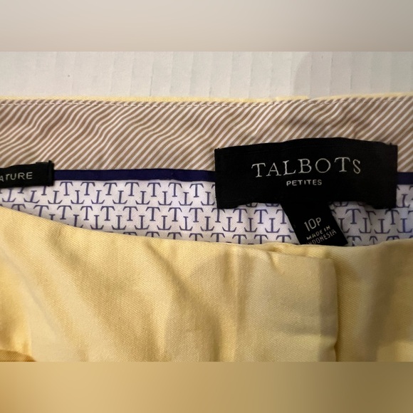 TALBOTS SIGNATURE PETITE YELLOW SIZE 10 
COTTON CAPRI’S - Picture 9 of 9
